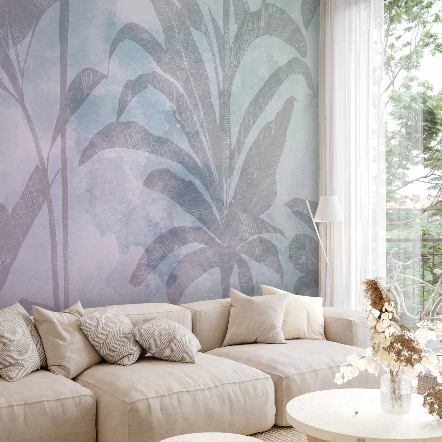 Wall Mural Misty Tropics Leaves
