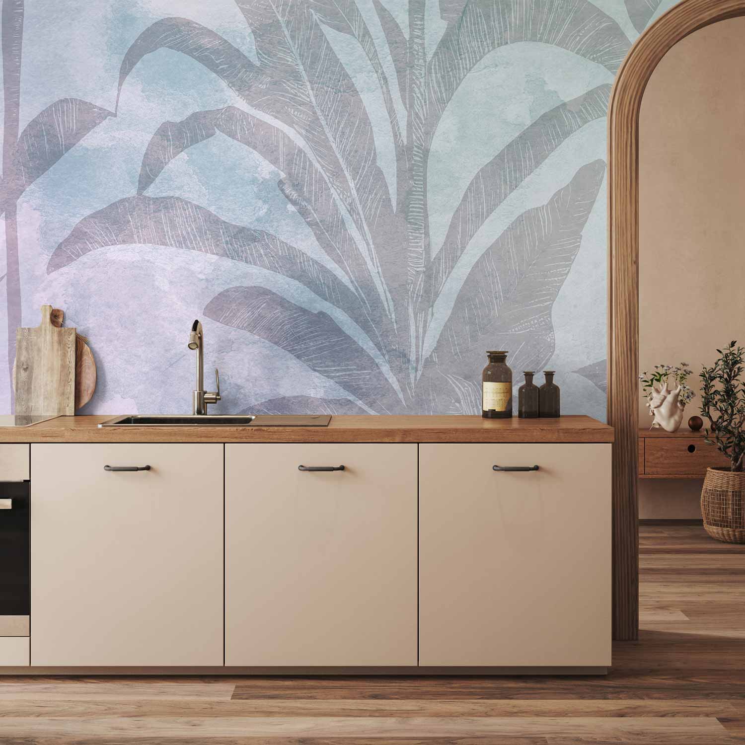 Wall Mural Misty Tropics Leaves