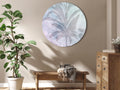 Palm Trees in Fog Pastel Round Canvas Print