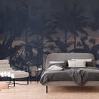Wall Mural Jungle at Night Leaves