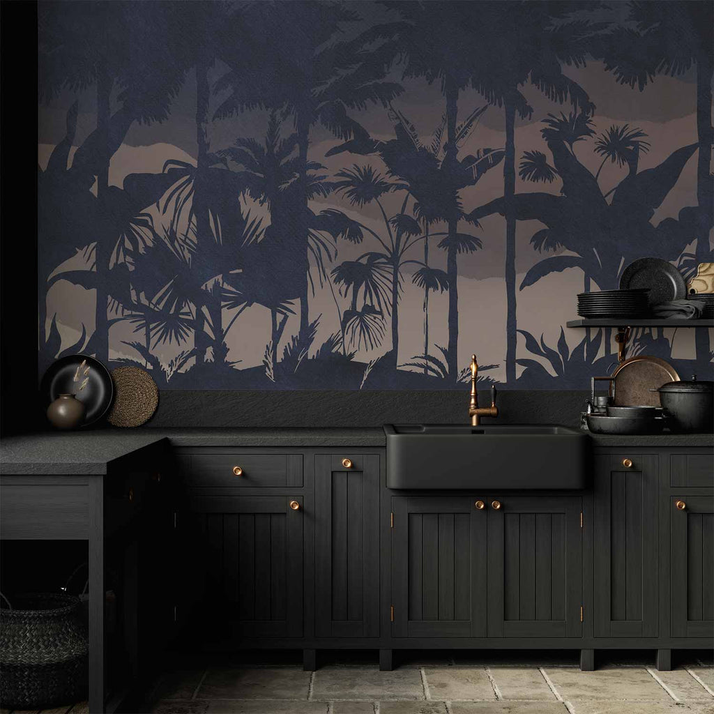 Wall Mural Jungle at Night Leaves