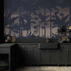 Wall Mural Jungle at Night Leaves