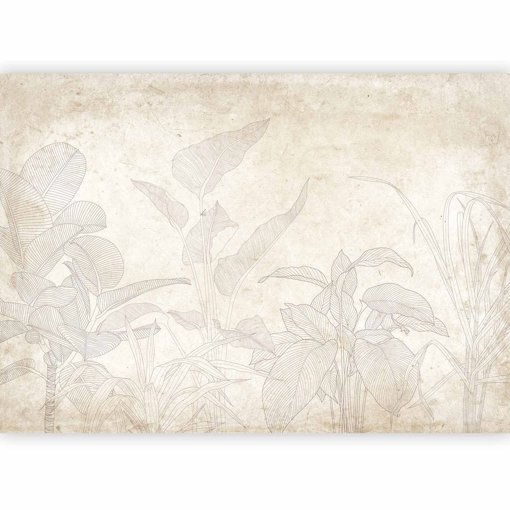 Wall Mural Subtle Exotic Plants Leaves