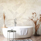 Subtle Exotic Plant Leaves Wall Mural