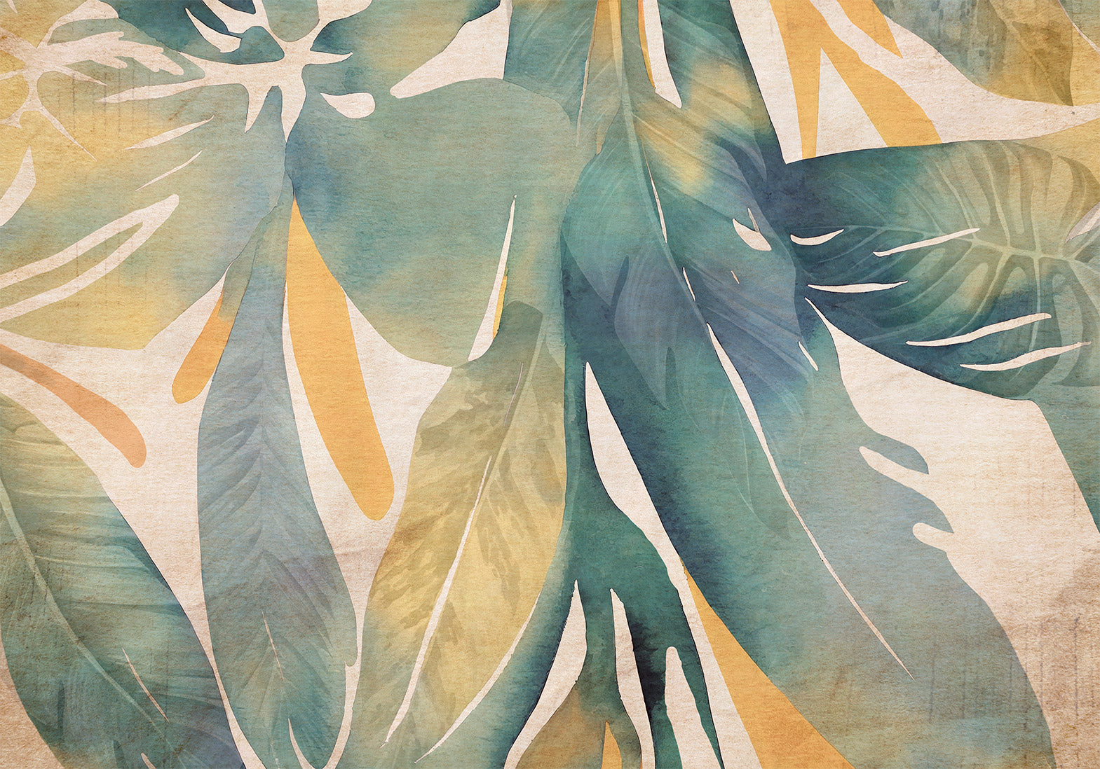 Wall Mural Watercolour Tropics Leaves