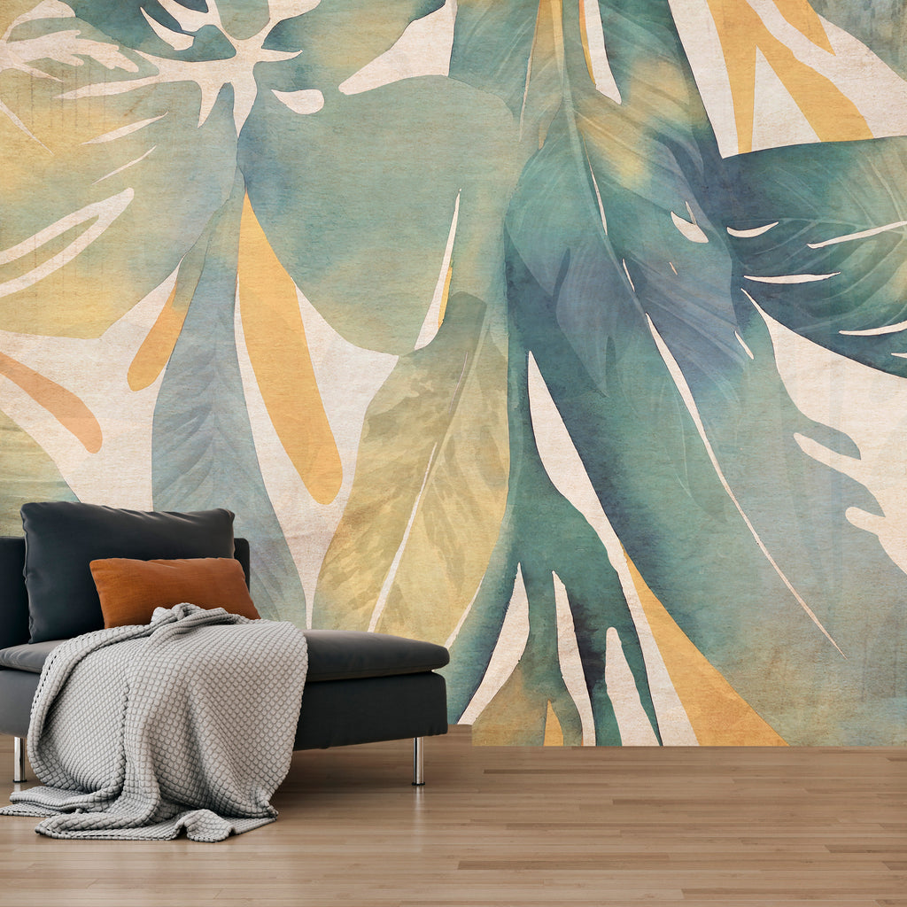 Wall Mural Watercolour Tropics Leaves