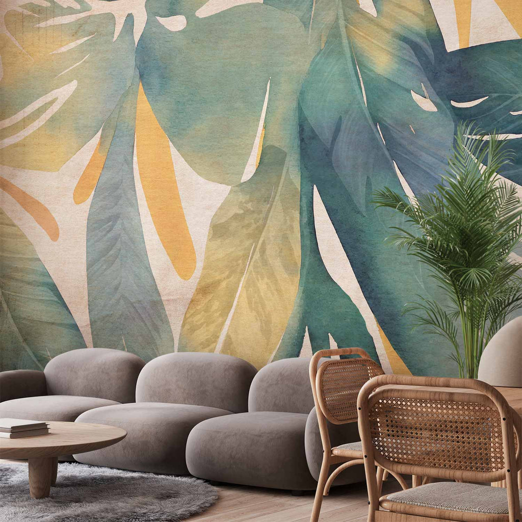 Wall Mural Watercolour Tropics Leaves