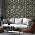 Fragrant Flowers and Herbs Green Wallpaper