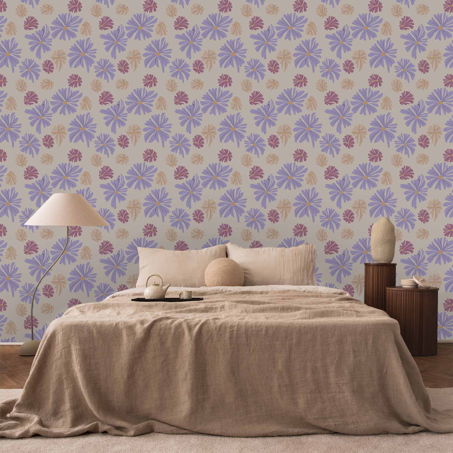 Floating Tiny Flowers Floral Wallpaper