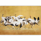 Japanese Cranes Gold Wall Mural
