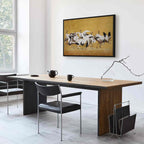 Japanese Crane Flock Gold Canvas Print