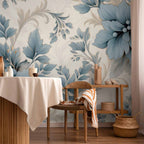 Wall Mural Turquoise Flowers Floristic Decor