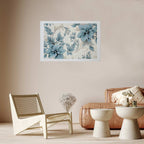 Turquoise Ornamental Retro Flower Poster