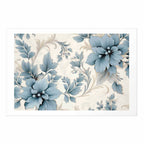 Turquoise Ornamental Retro Flower Poster