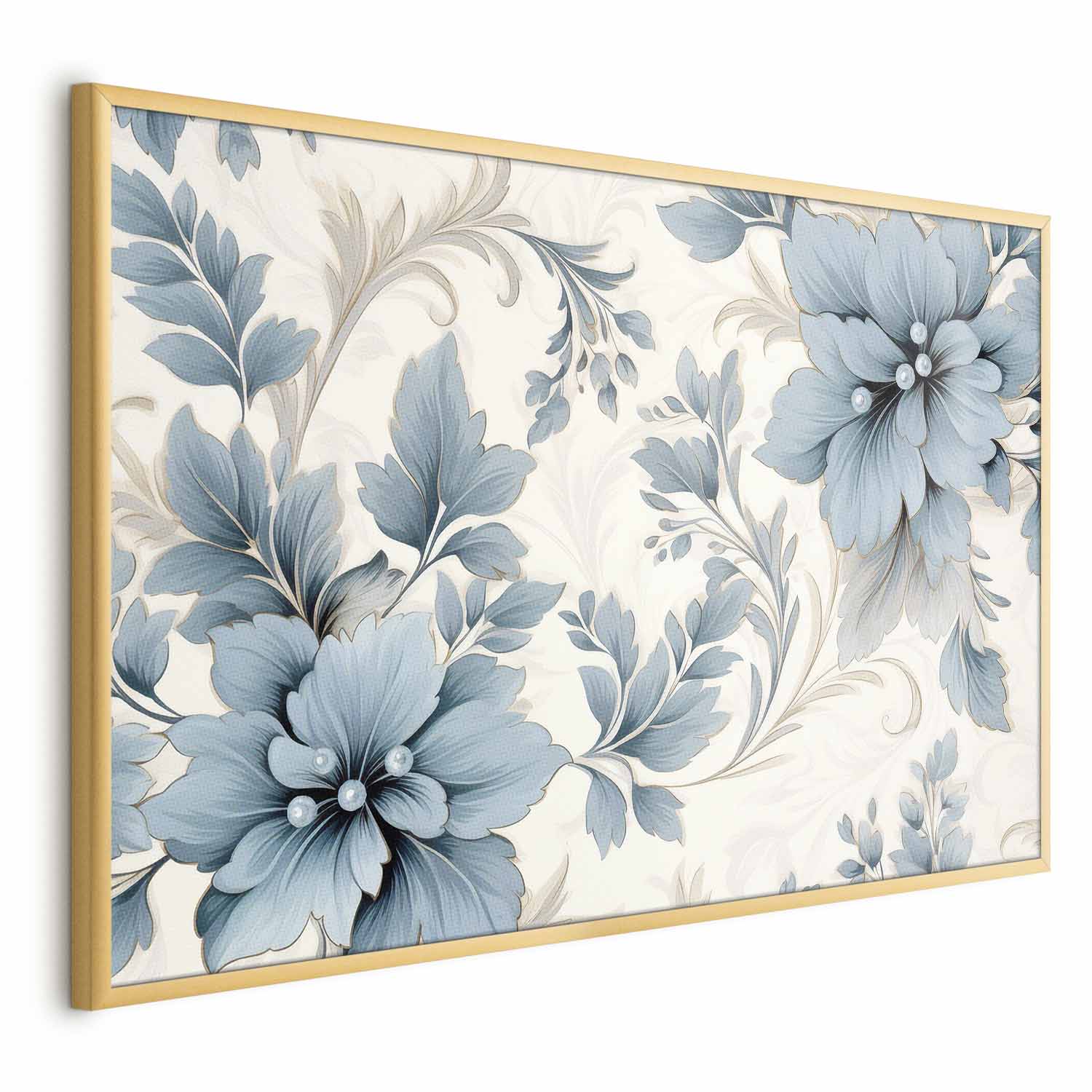 Turquoise Ornamental Retro Flower Poster