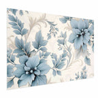 Turquoise Ornamental Retro Flower Poster