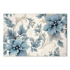 Turquoise Floral Retro Canvas Print
