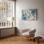 Canvas Print: Turquoise Flowers in Retro Floristic Ornaments