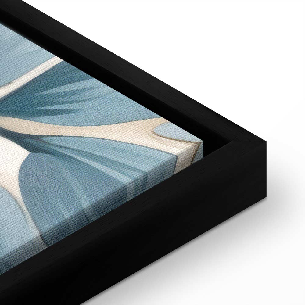 Canvas Print: Turquoise Flowers in Retro Floristic Ornaments