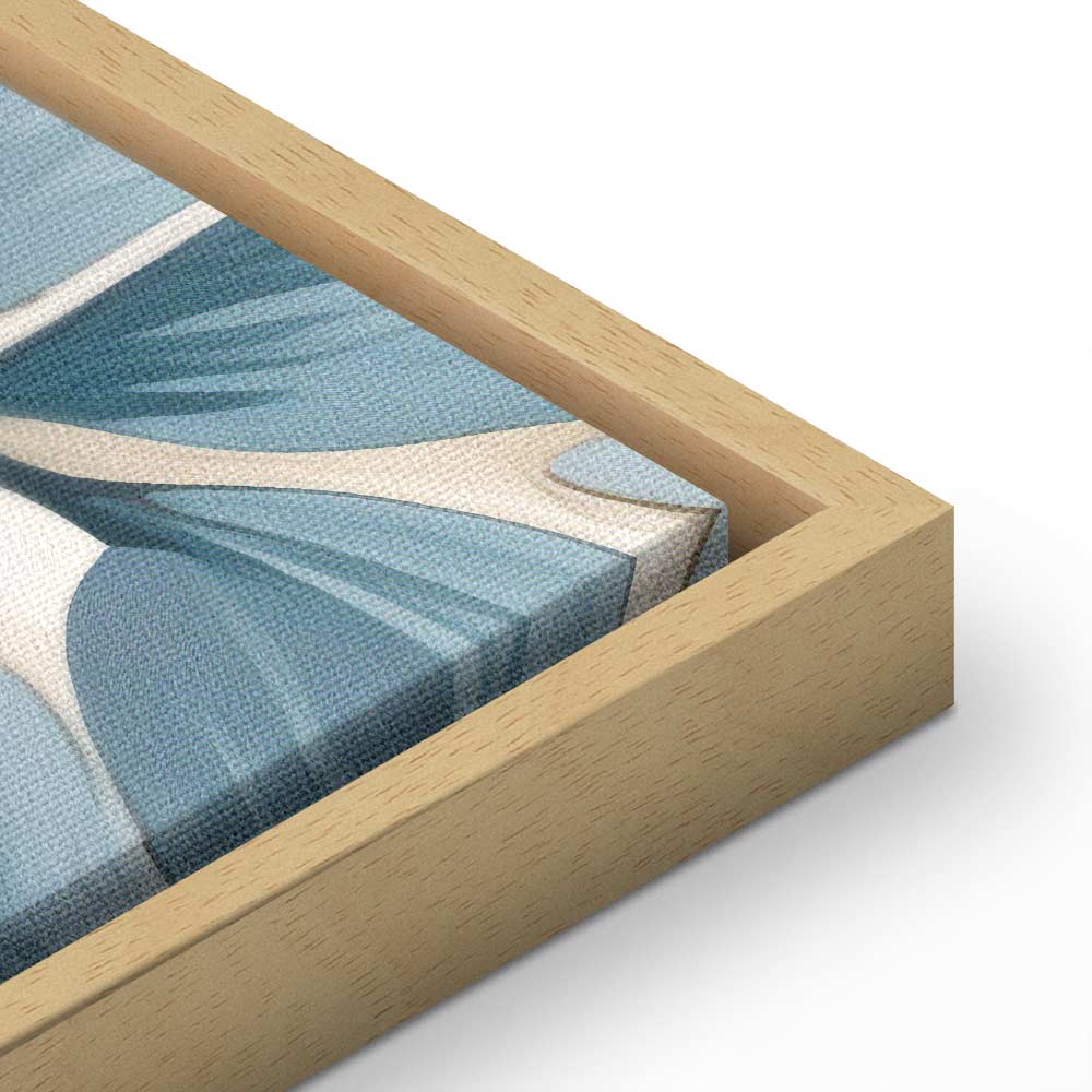 Canvas Print: Turquoise Flowers in Retro Floristic Ornaments