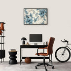 Canvas Print: Turquoise Flowers in Retro Floristic Ornaments