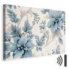 Turquoise Floral Retro Canvas Print