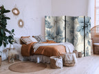Room Divider - Turquoise Flowers in Retro Vibe