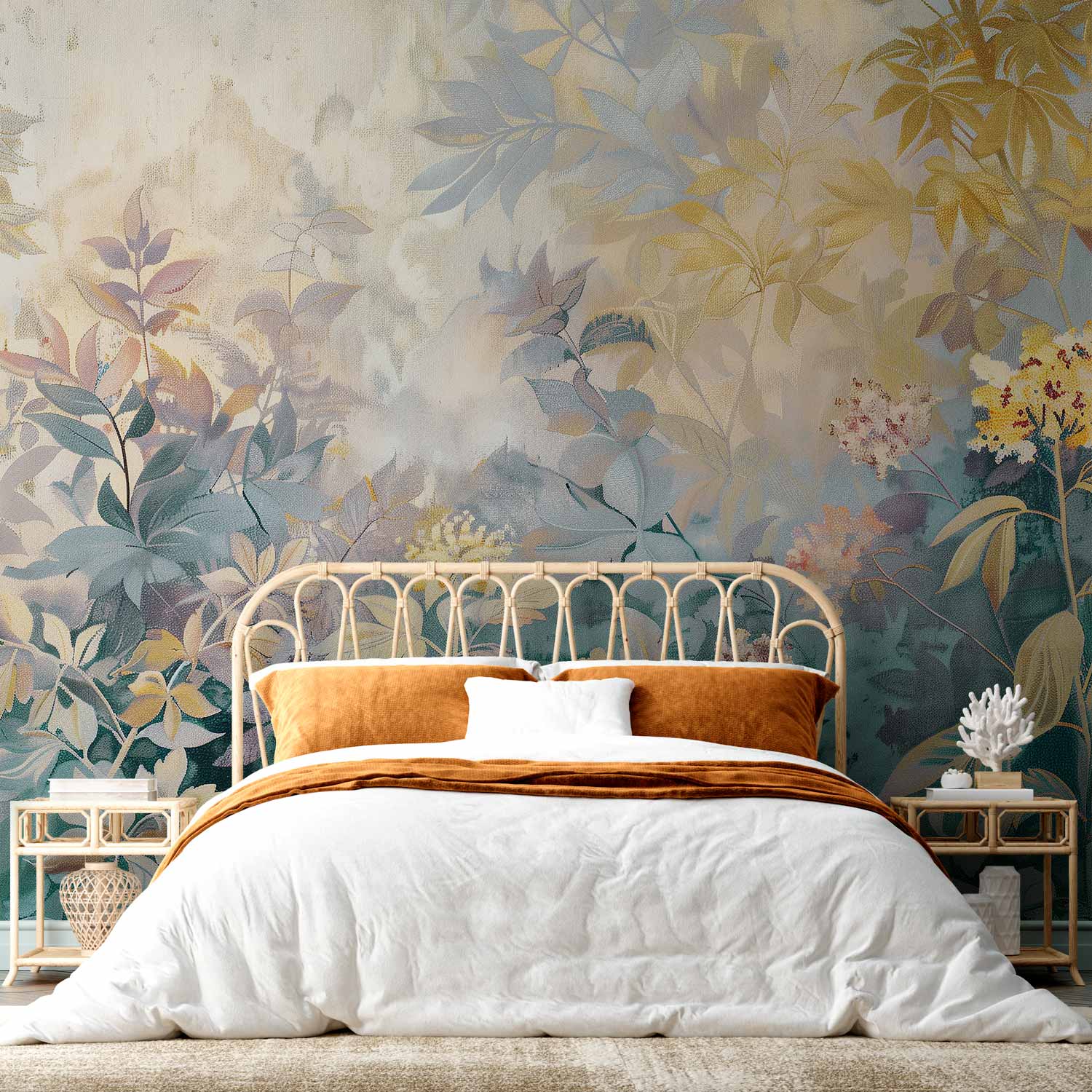 Spring Kilim Meadow and Flowers Tapestry Pattern Wall Mural