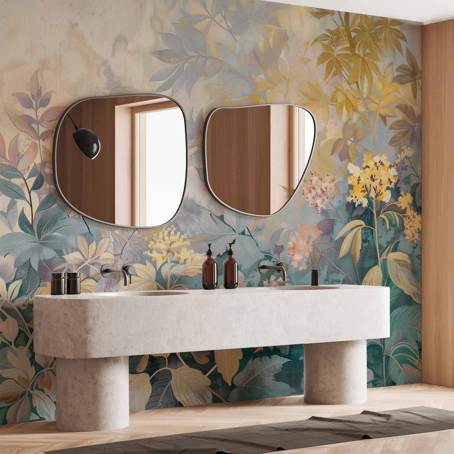 Spring Kilim Meadow and Flowers Tapestry Pattern Wall Mural