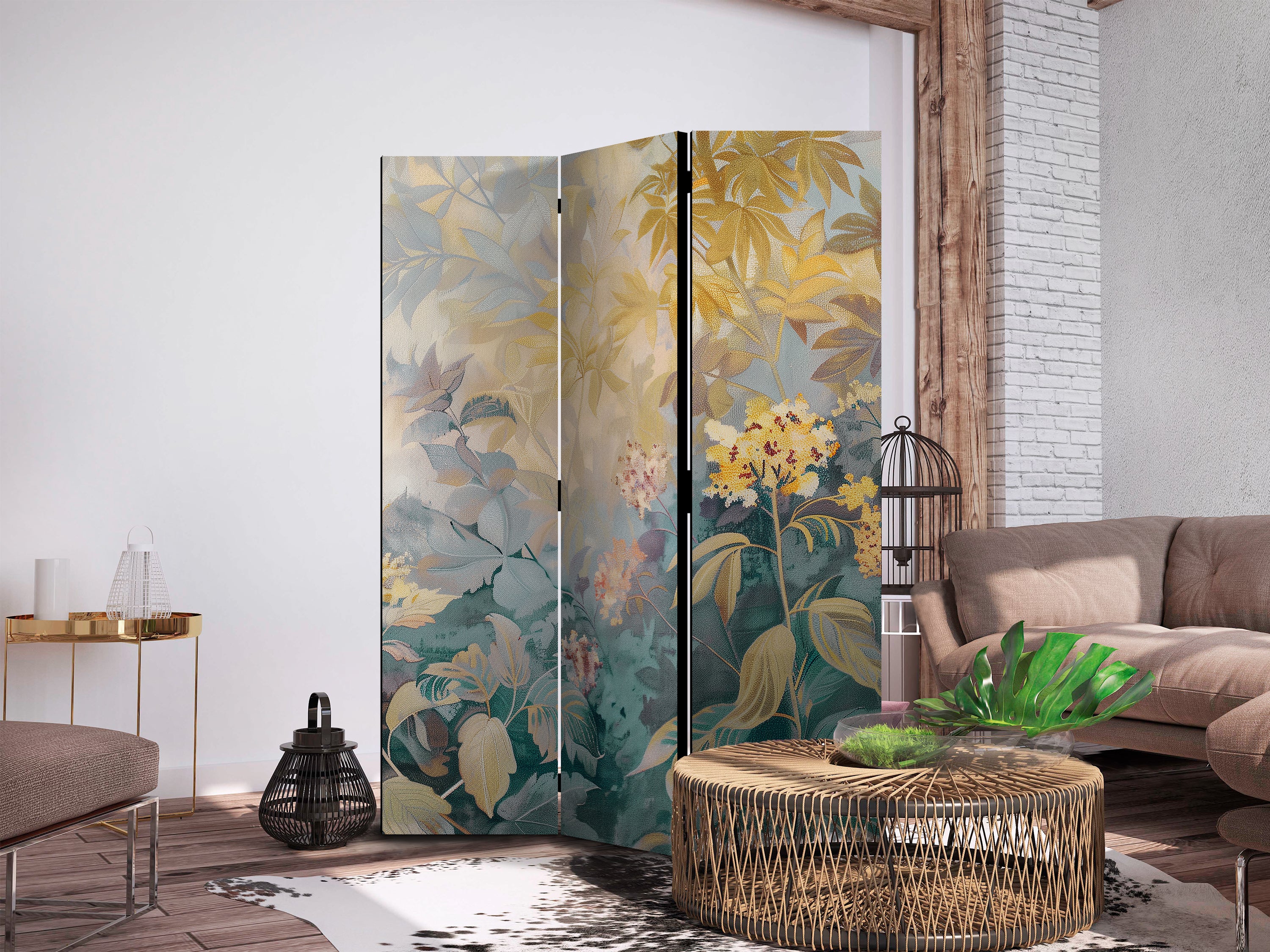 Room Divider Tapestry Pattern Meadow and Flowers Kilim Spring Motif