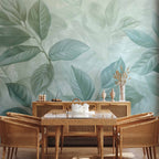 Green Mint Large Leaf Botanical Wall Mural