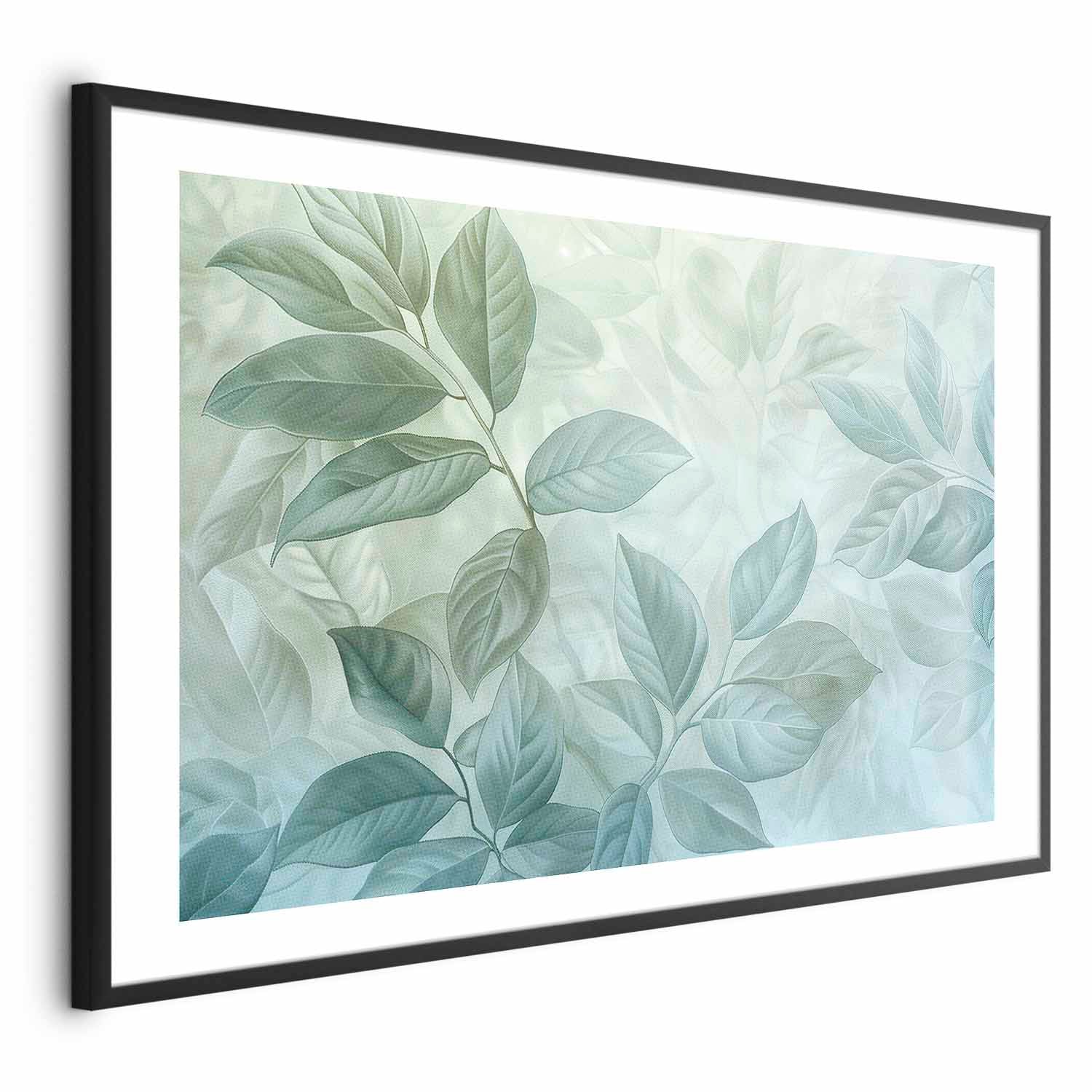 Mint Leaf Botanical Blue Poster
