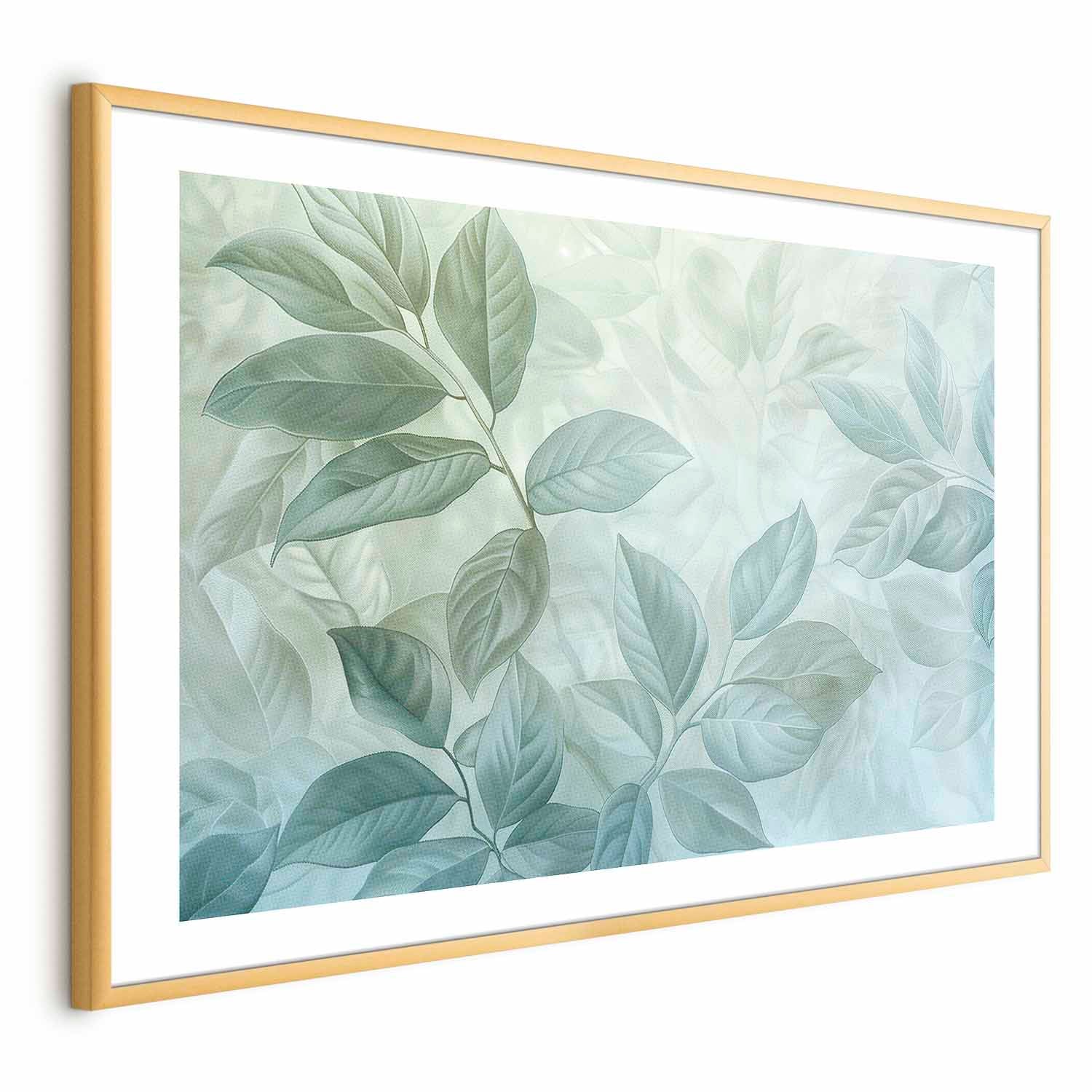Mint Leaf Botanical Blue Poster