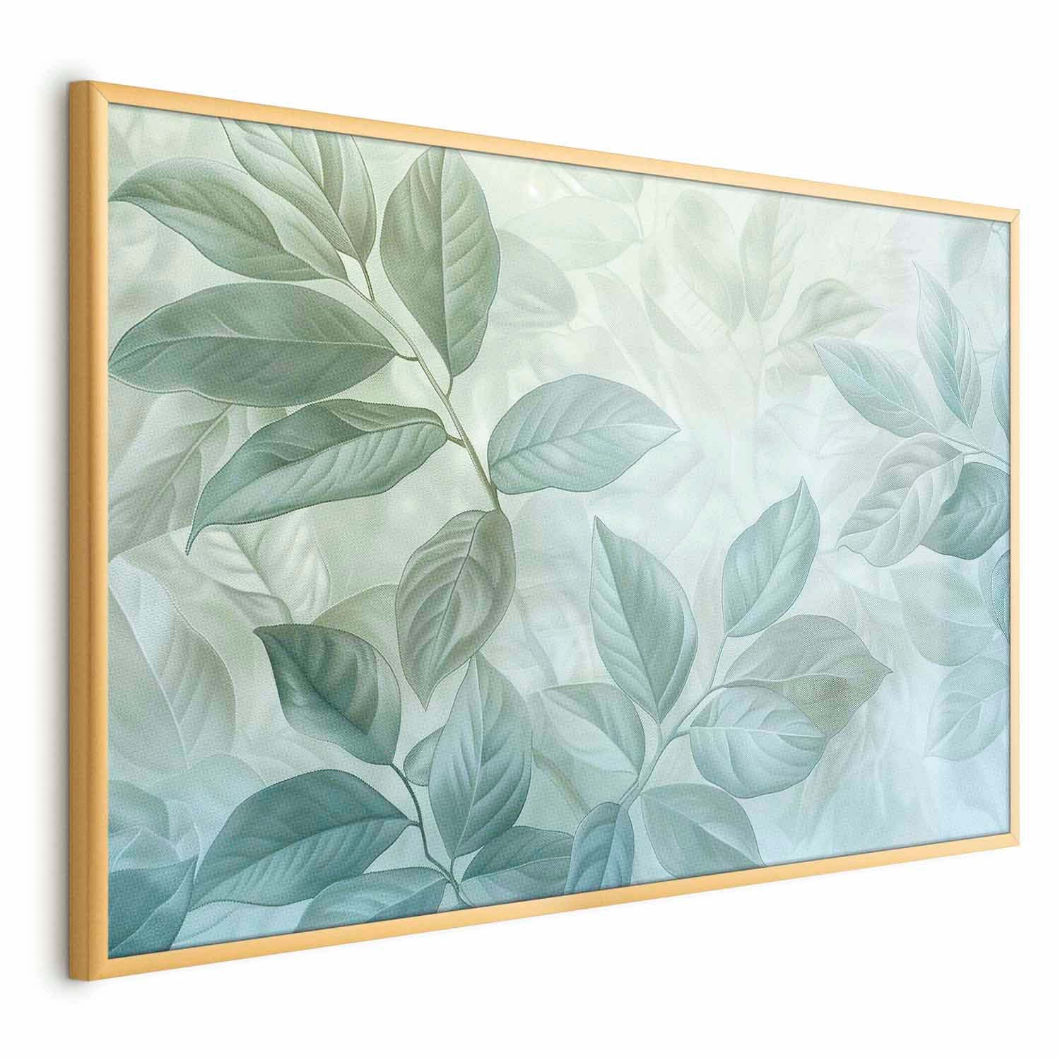 Mint Leaf Botanical Blue Poster