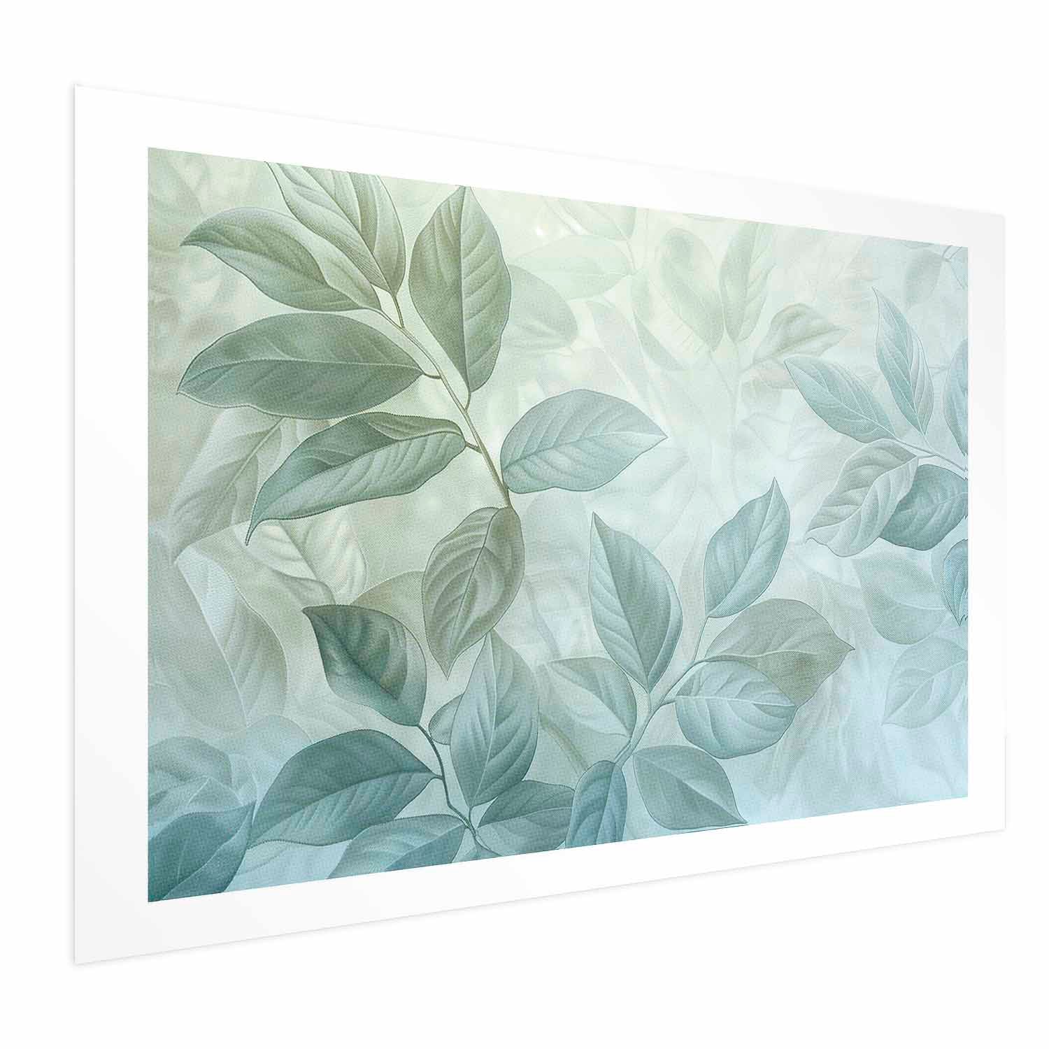 Mint Leaf Botanical Blue Poster