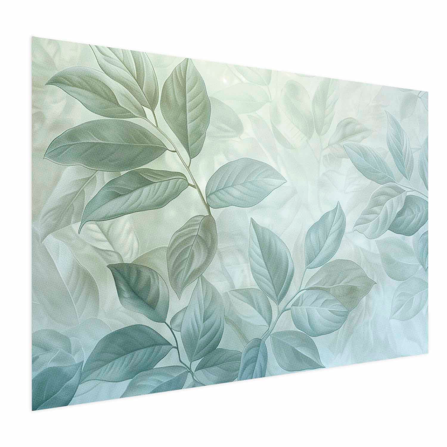 Mint Leaf Botanical Blue Poster