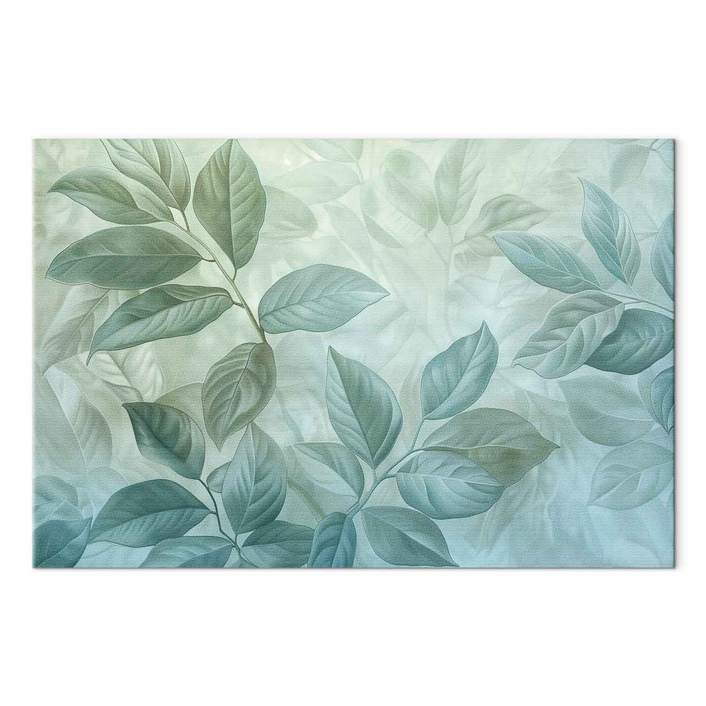 Green Mint Botanical Leaves Canvas Print