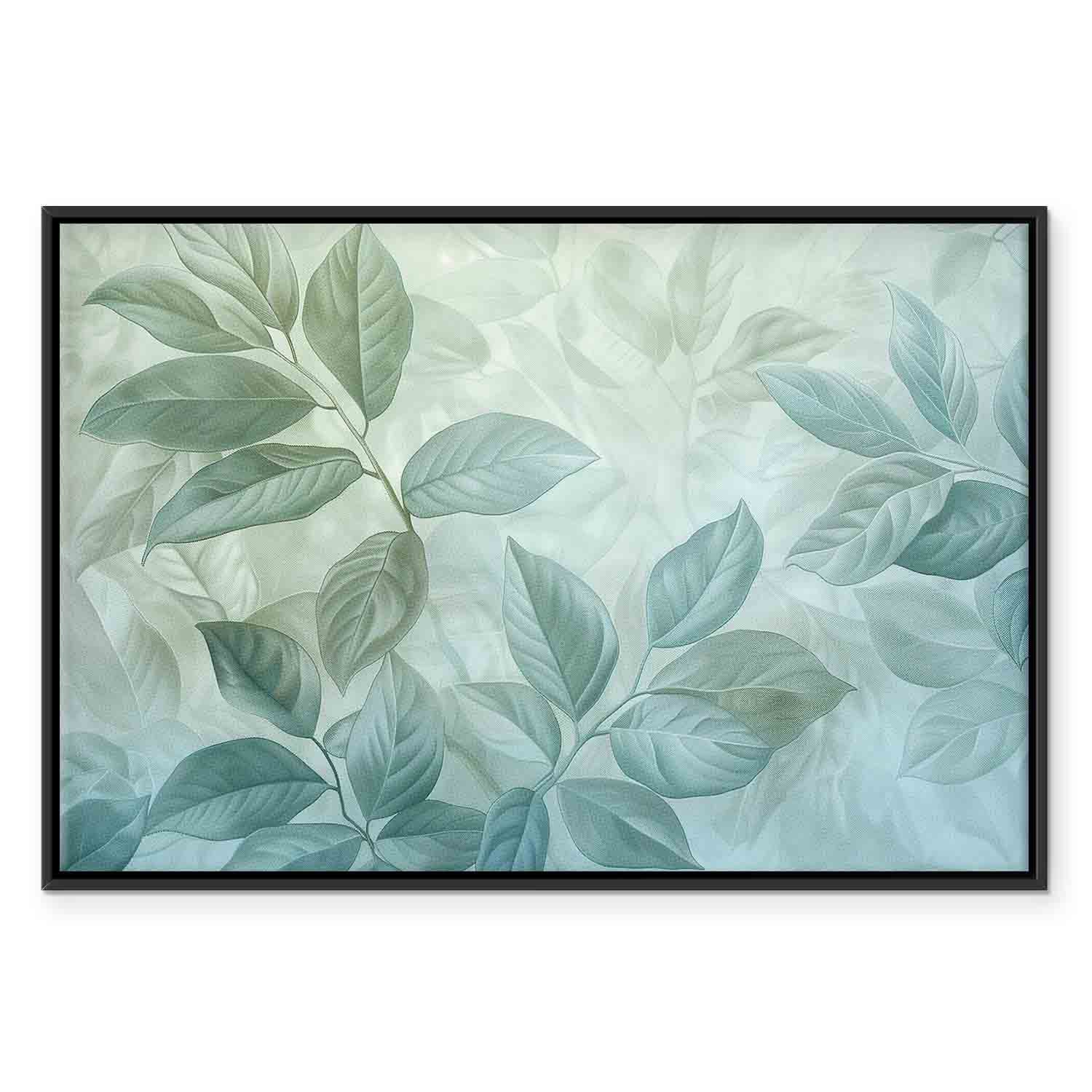 Green Mint Botanical Leaves Canvas Print