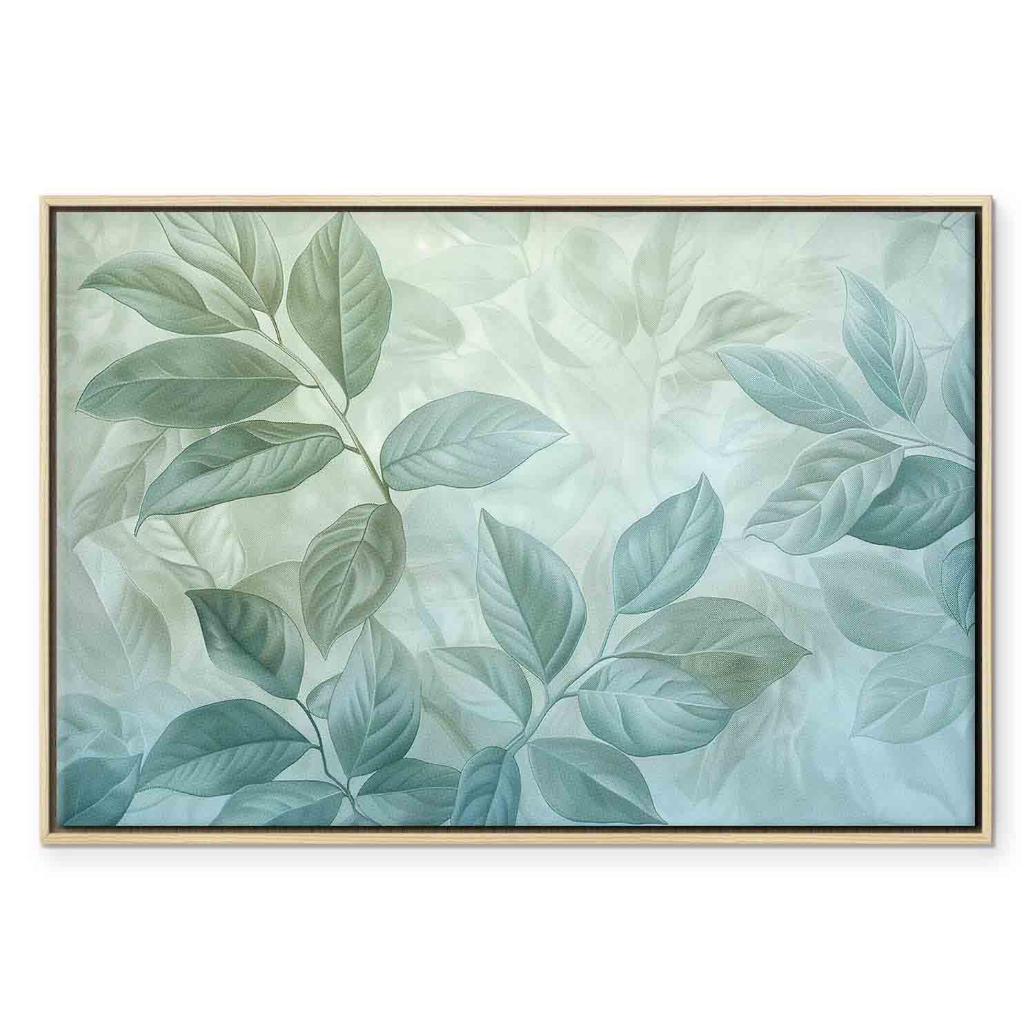 Green Mint Botanical Leaves Canvas Print