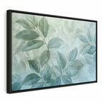Canvas Print - Large Leaves in Shades of Green-Mint: Botanical Motif