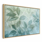 Canvas Print - Large Leaves in Shades of Green-Mint: Botanical Motif