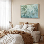 Canvas Print - Large Leaves in Shades of Green-Mint: Botanical Motif