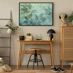 Canvas Print - Large Leaves in Shades of Green-Mint: Botanical Motif