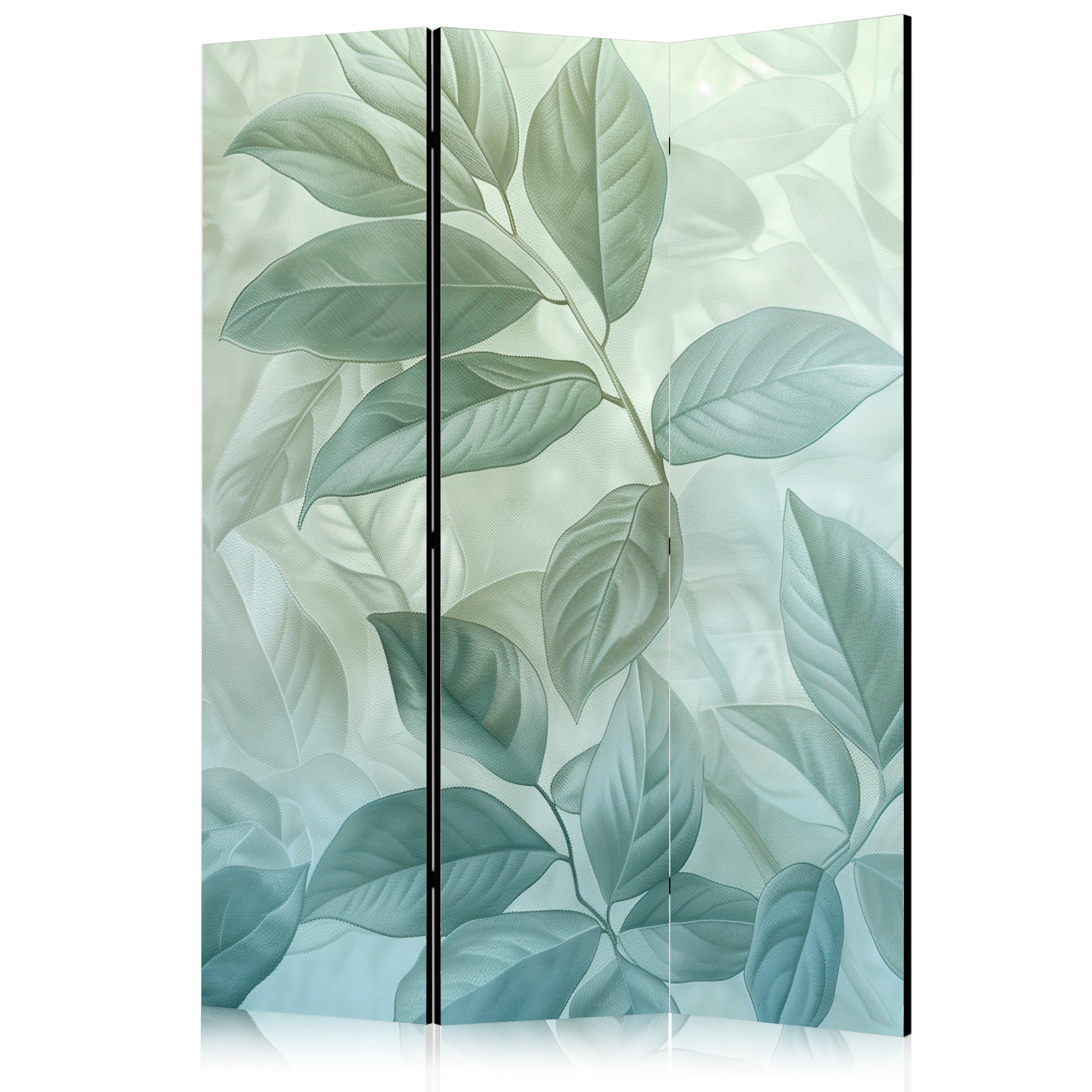 Room Divider with Large Leaves in Green-Mint