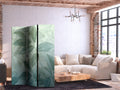 Green Mint Botanical Leaves 3-Panel Room Divider