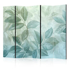 Room Divider - Large Leaves in Green-Mint Shades - Botanical Motif