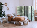 Room Divider - Large Leaves in Green-Mint Shades - Botanical Motif