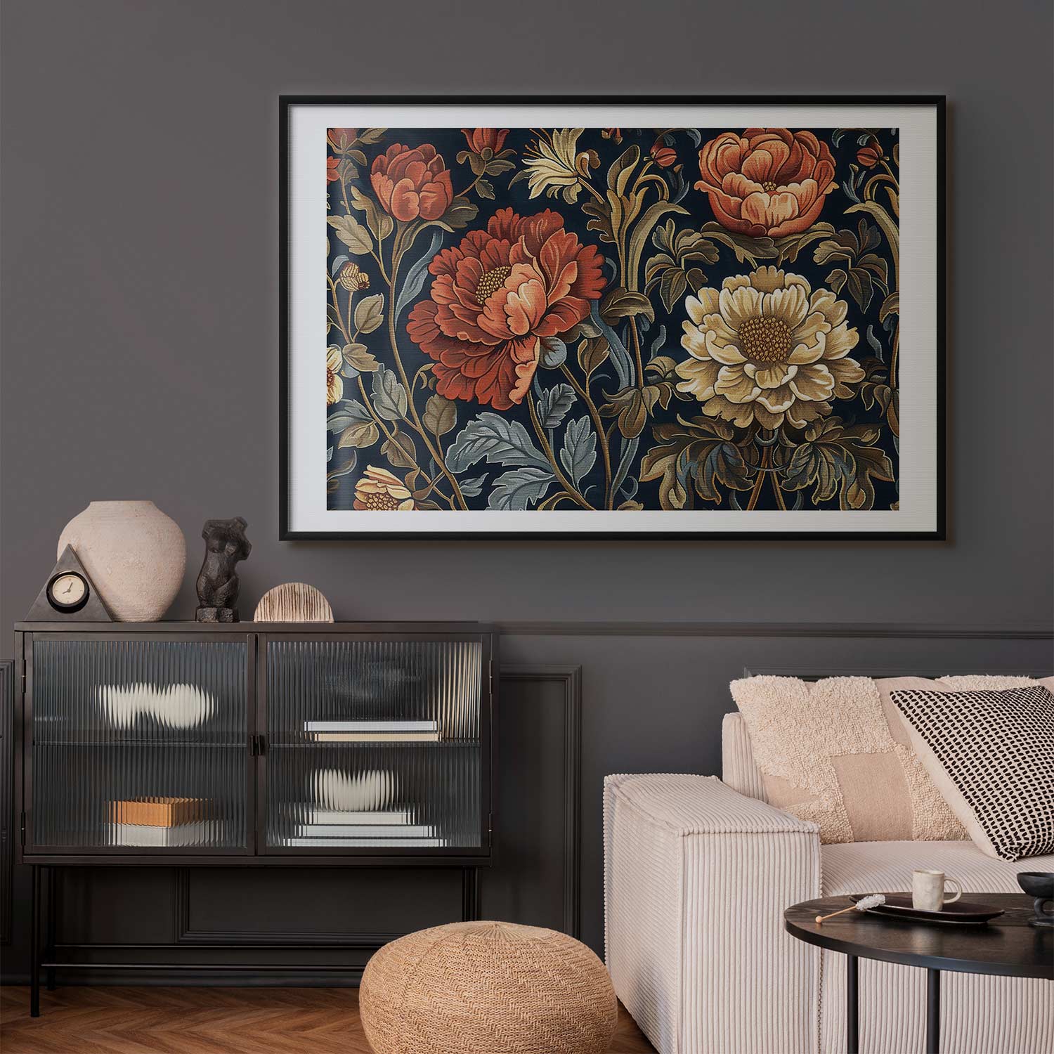 Retro Floral Tapestry Poster