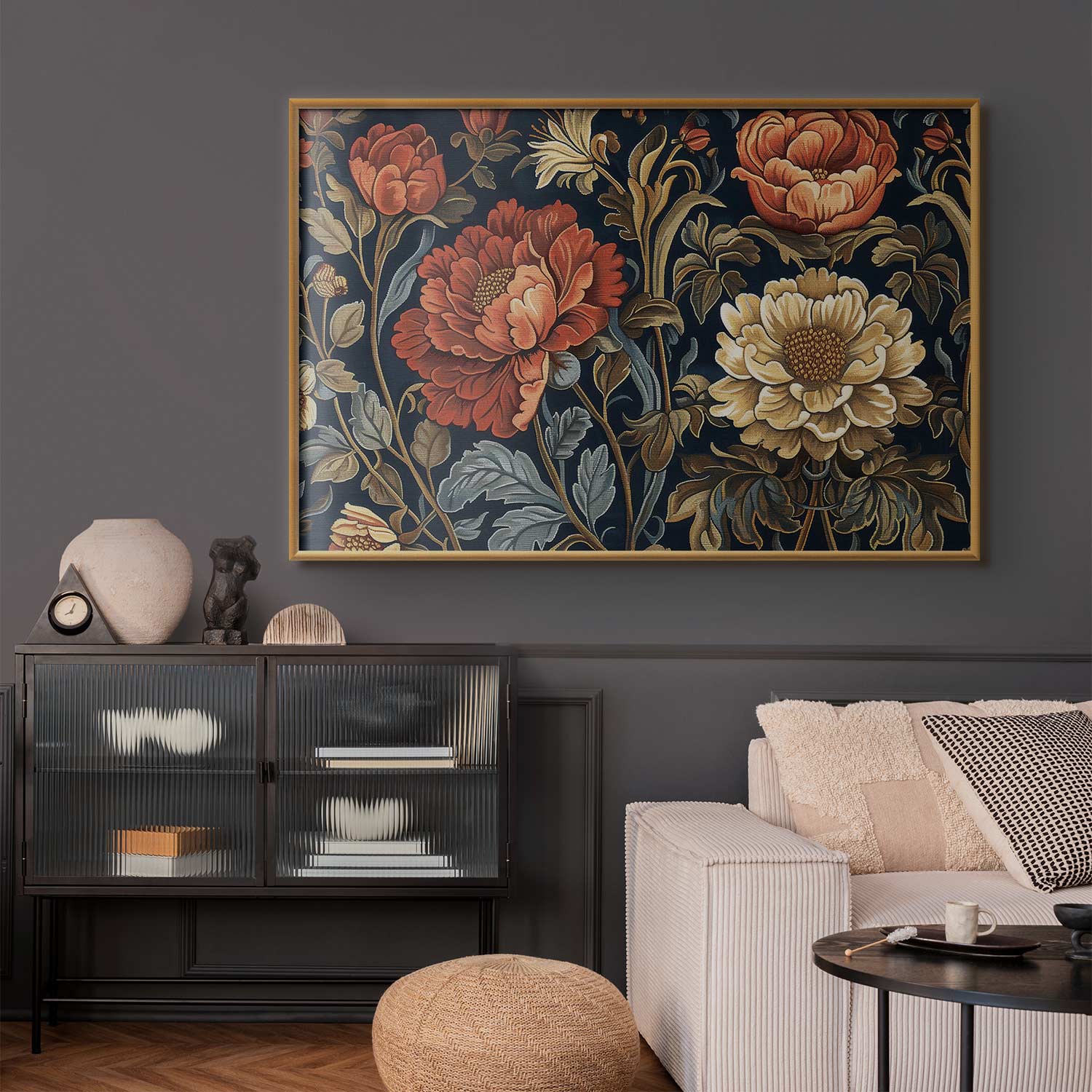 Retro Floral Tapestry Poster