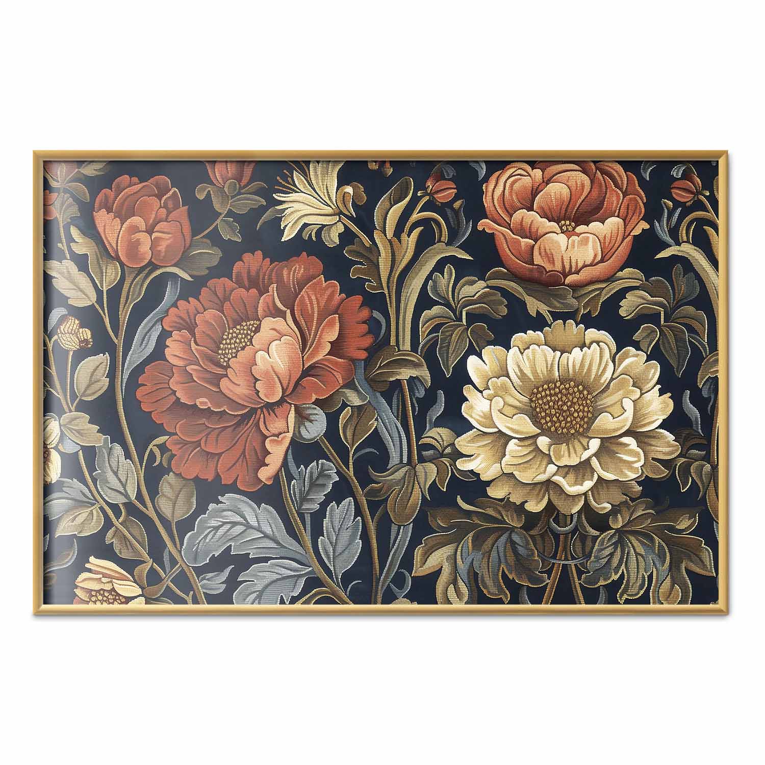 Retro Floral Tapestry Poster